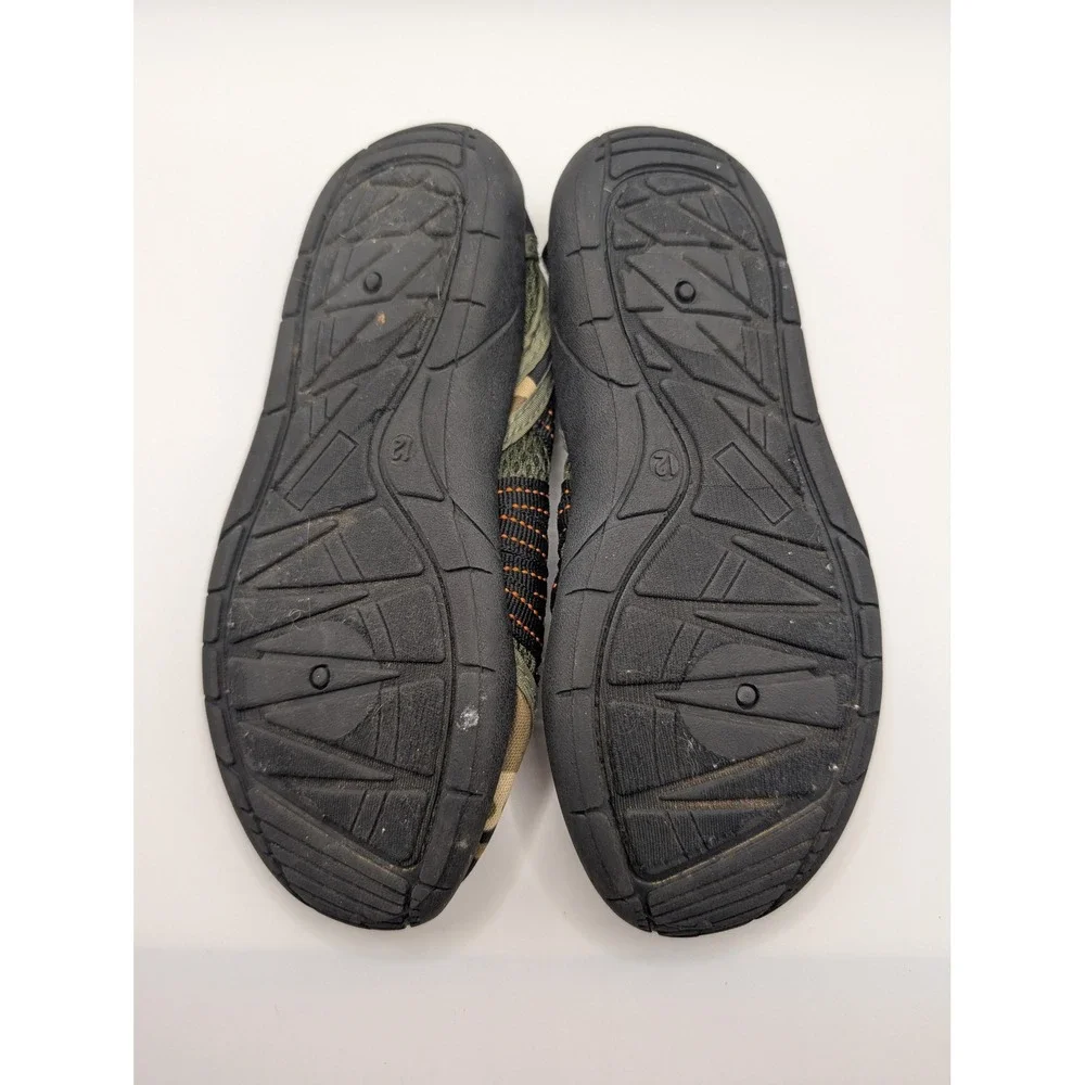 Northside Kids Camo Water Shoes Mesh Bungee Aqua Socks Green Brown Size 12